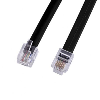 RJ cable with fitted connectors